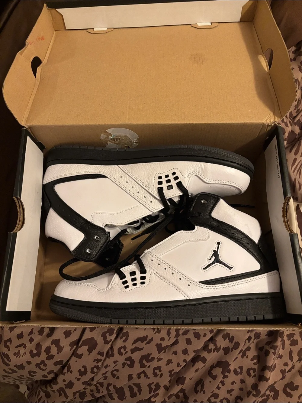 Jordan 1 Flight High-Top Sneakers in White and Black